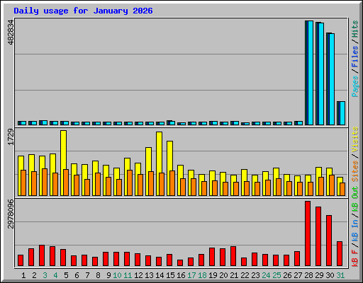 Daily usage for January 2026