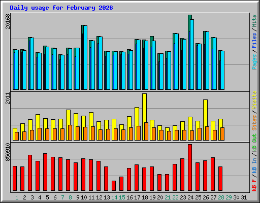 Daily usage for February 2026