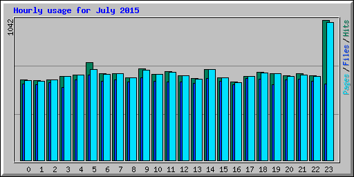 Hourly usage for July 2015