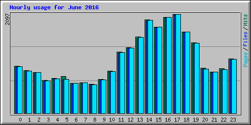 Hourly usage for June 2016