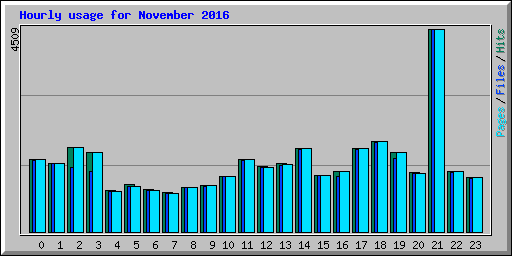 Hourly usage for November 2016