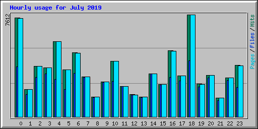 Hourly usage for July 2019