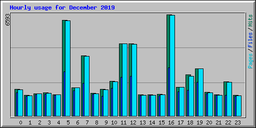 Hourly usage for December 2019