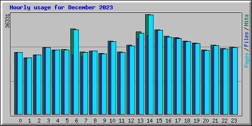 Hourly usage for December 2023