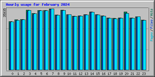 Hourly usage for February 2024