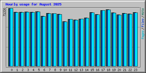 Hourly usage for August 2025